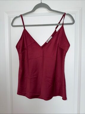 Zara Wine Red Satin V-Neck Camisole